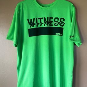 Nike, Lebron James, “Witness” T Shirt, Green/Black, Size XL